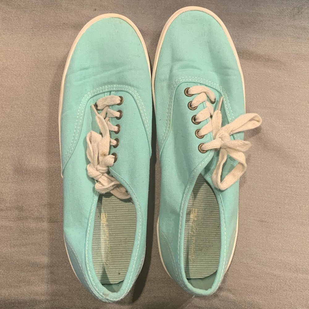 Mint green American eagle 🦅 shoes.
